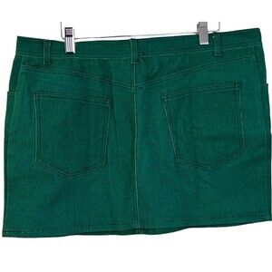 NEW Megan Renee NWOT Rio Green Denim Mini Skirt Size 33